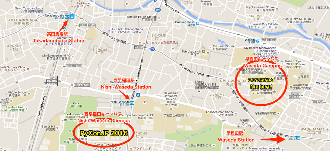 早稲田大学 Map